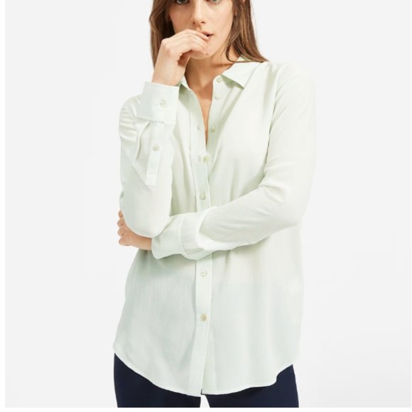 Everlane Tops - Everlane The Clean 100% Silk Relaxed Button Down Long Sleeve Shirt
